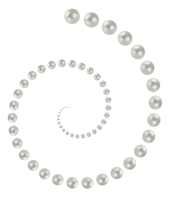 Spiral Pearl Necklace on Transparent Background
