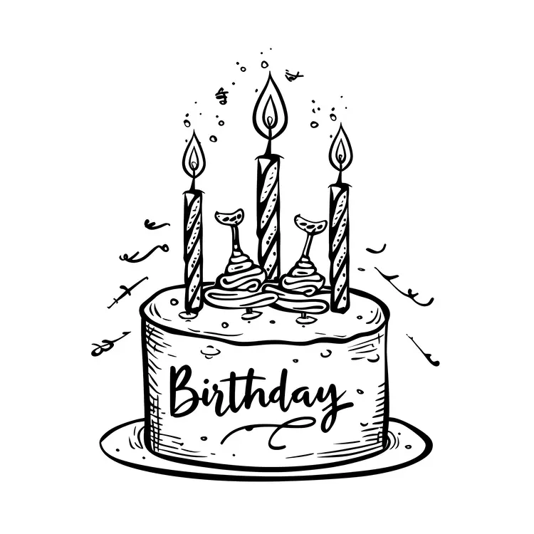 Birthday Cake with Three Candles