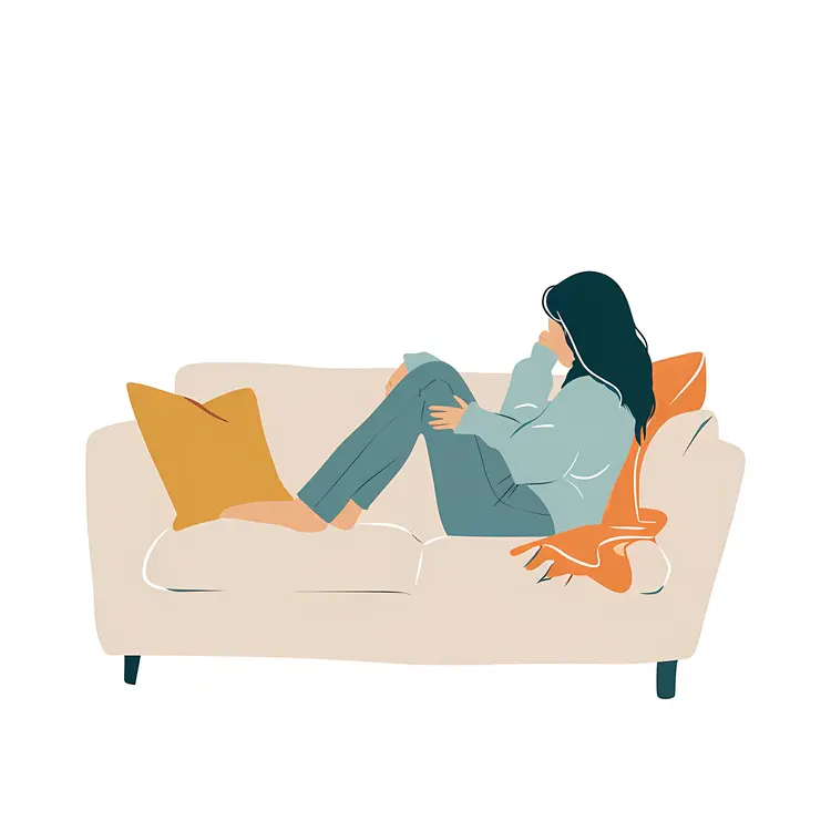 Girl Relaxing on a Couch