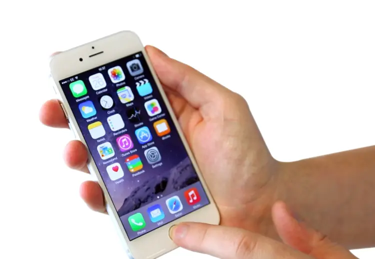Hand Holding Smartphone with App Icons