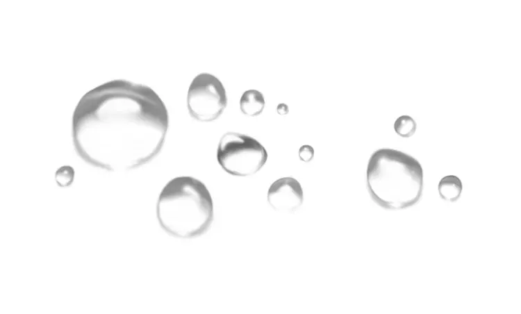 Small and Large Water Droplets on a Clear Background