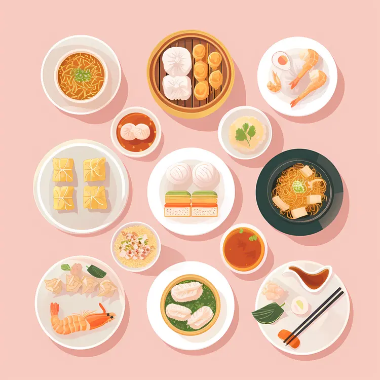 Assorted Dim Sum Dishes