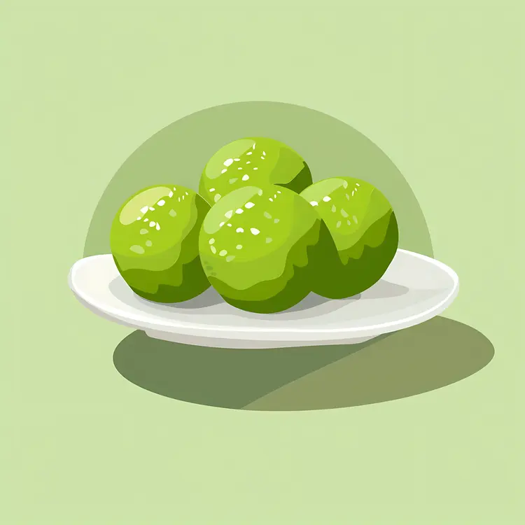 Shiny Green Balls on Plate