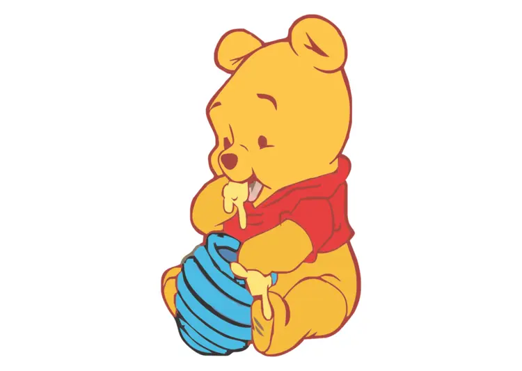 Winnie the Pooh Eating Honey