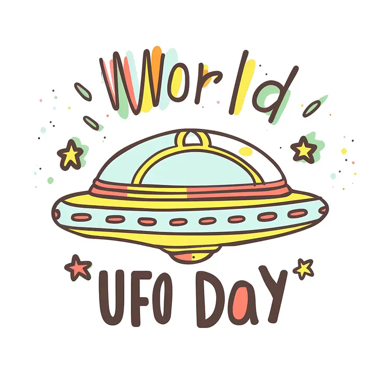 Cartoon UFO for World UFO Day