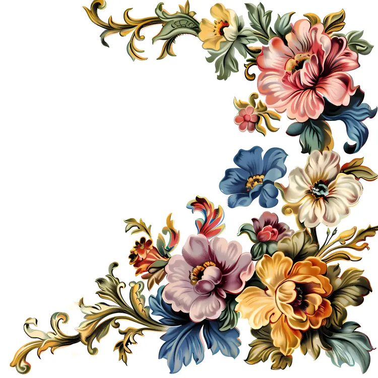 Vibrant Colorful Floral Corner Design