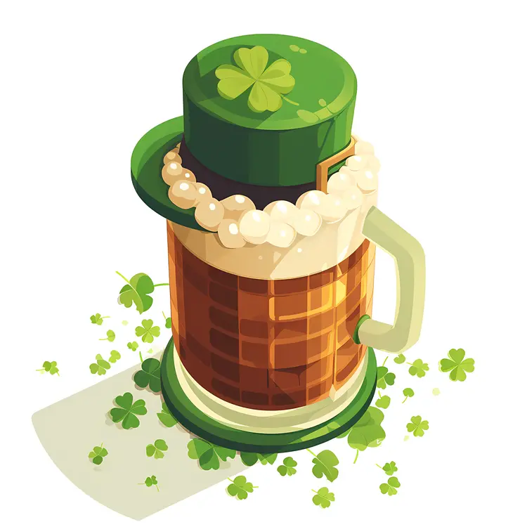 Beer Mug with Shamrock Hat