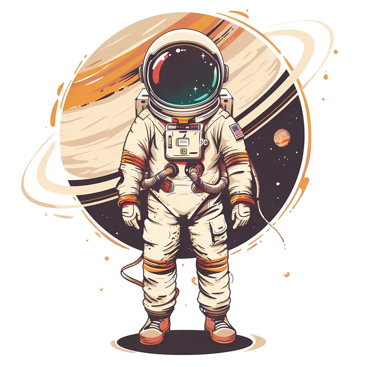 Astronaut with Saturn