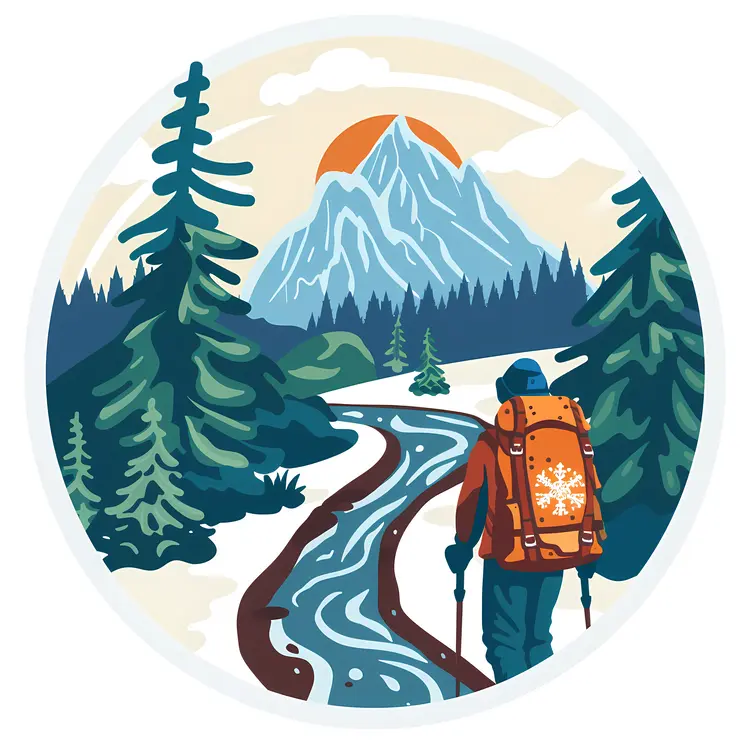 Hiker in Mountain Landscape