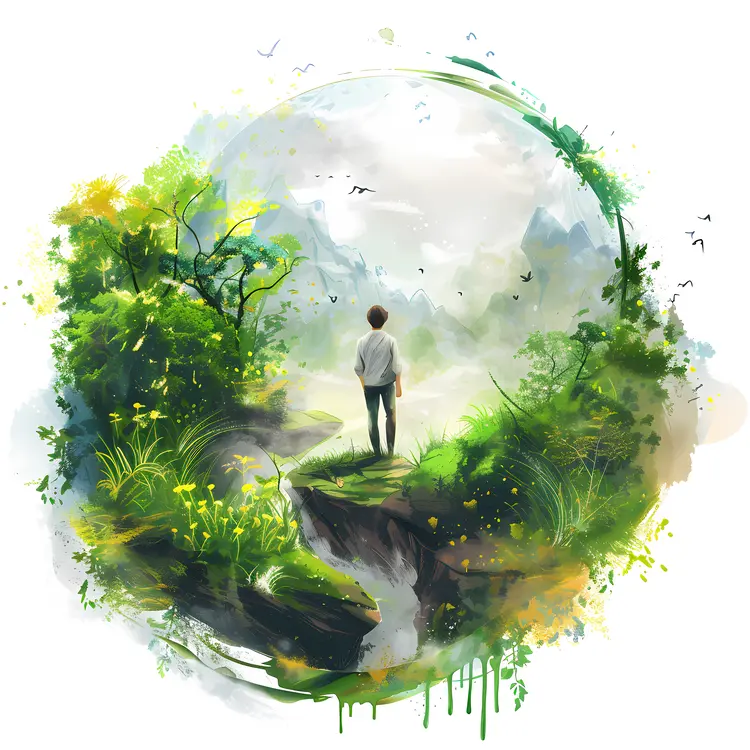 Person in Serene Nature
