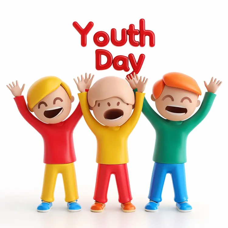 Youth Day Celebration with Happy Figures