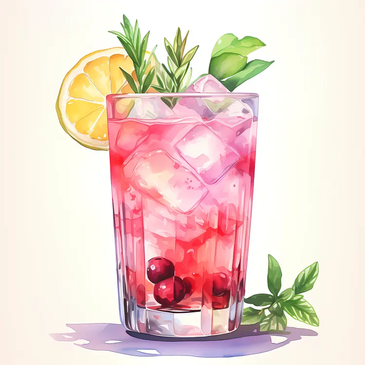 Pink Drink with Lemon and Berries