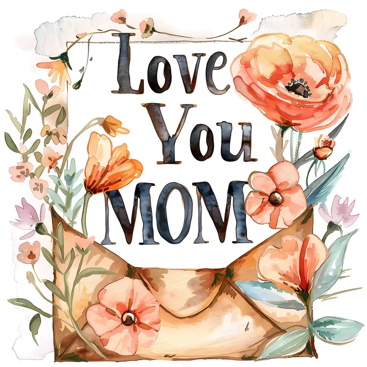 Watercolor Floral Envelope for Mother's Day