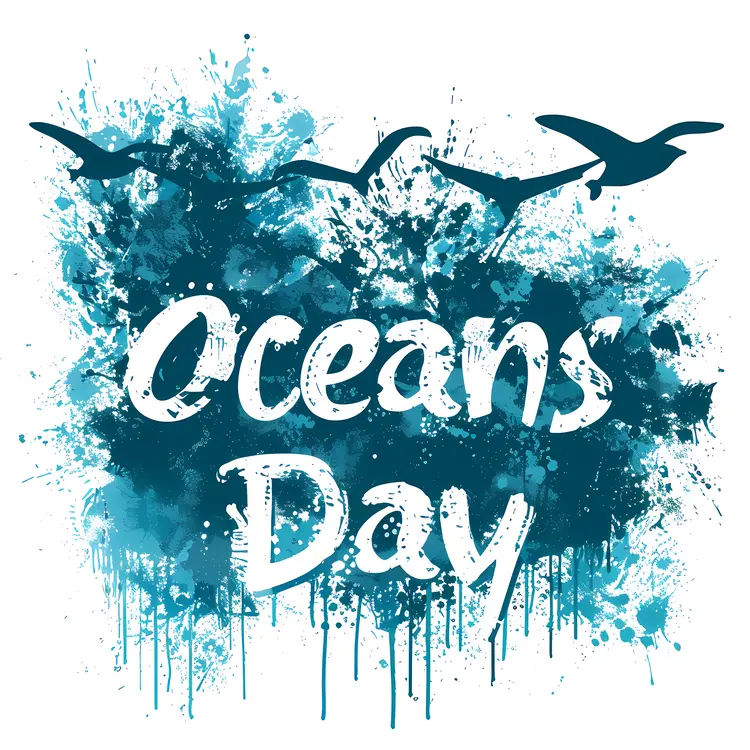 Oceans Day Birds Illustration