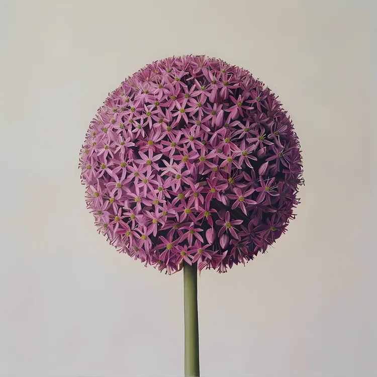 Purple Allium Flower in Full Bloom
