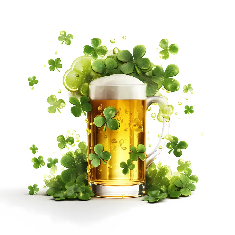 Beer Mug with Clovers for St. Patrick's Day