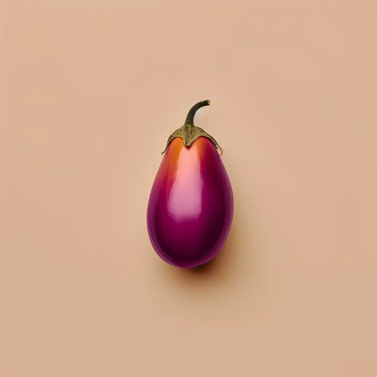 Purple Eggplant on Beige Background