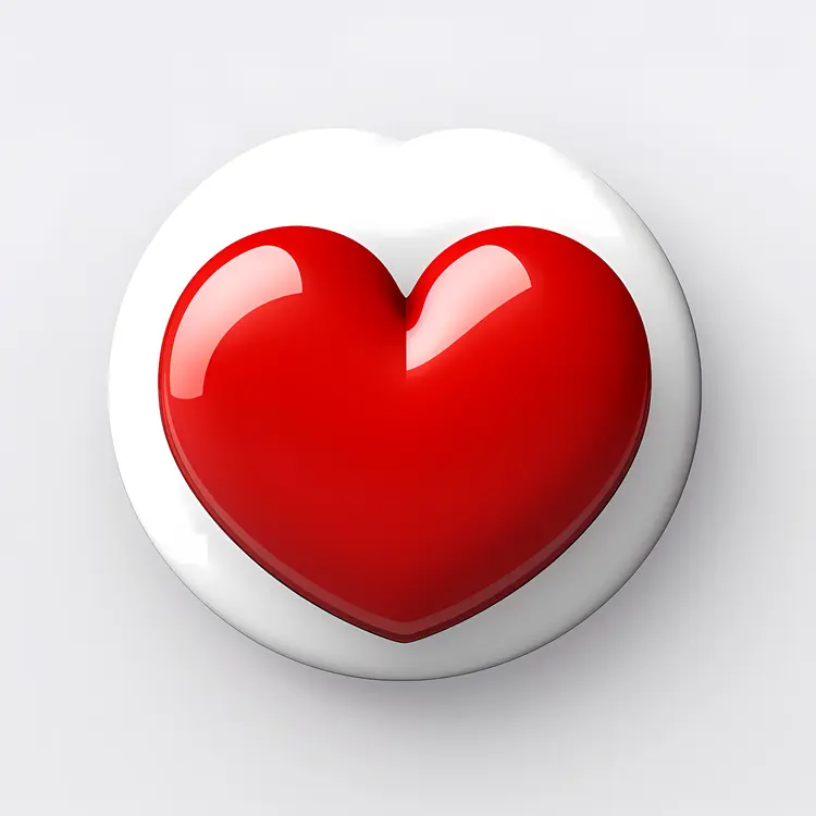 Red Heart Button for Valentine's Day
