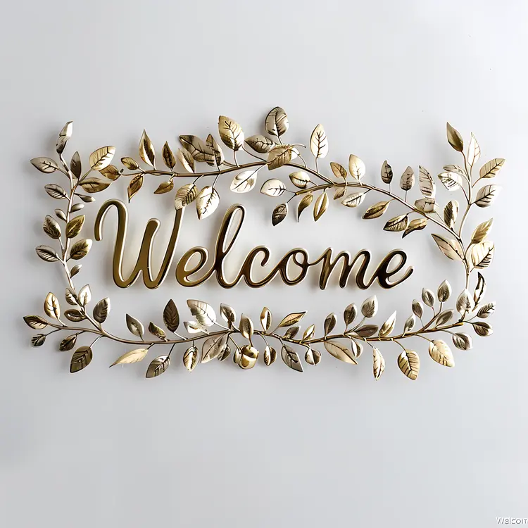 Gold Leaf Welcome Sign