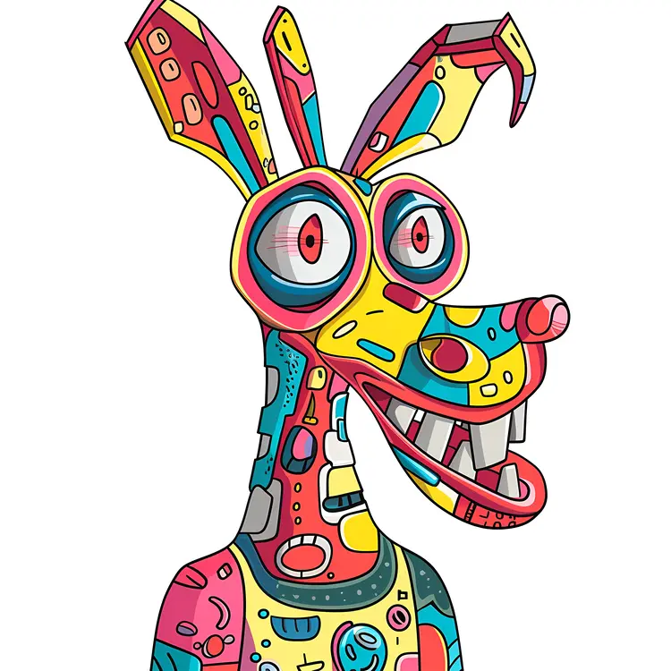 Colorful Rabbit in Vibrant Artistic Style