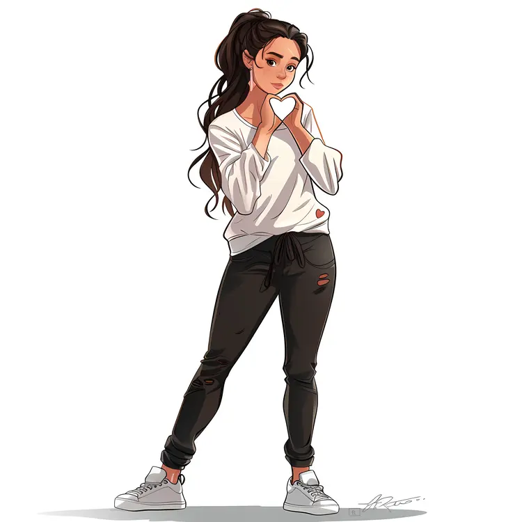 Girl Making Heart Gesture