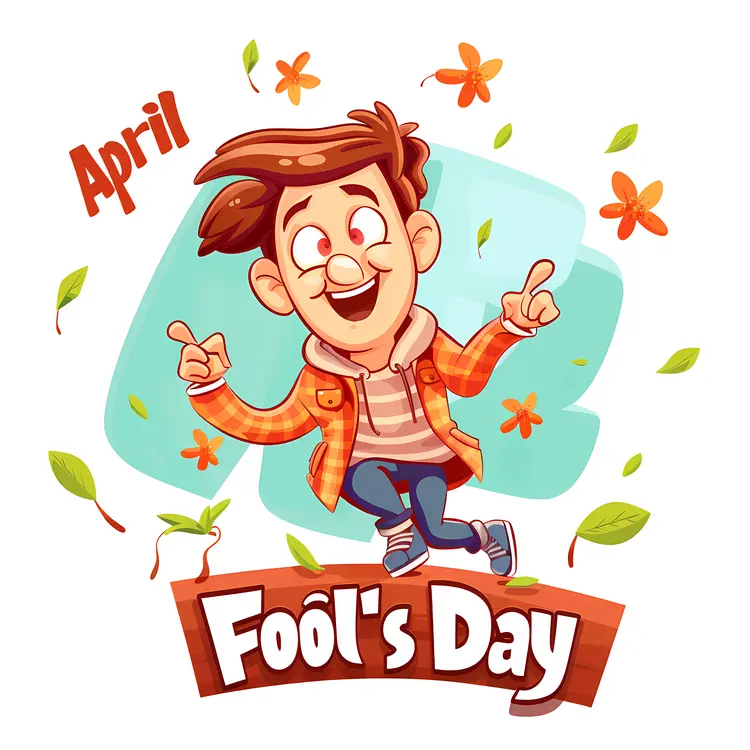April Fool's Day Celebration with Happy Character
