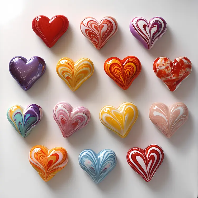 Decorative Colorful Heart Shapes