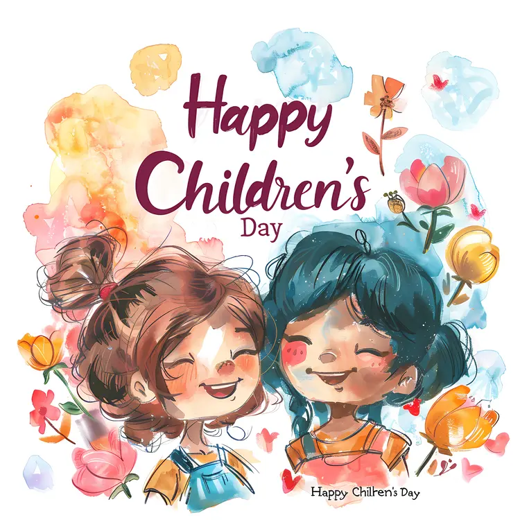 Happy Children's Day with Kids Drawing