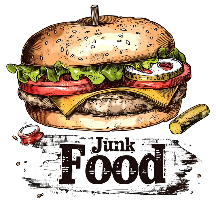 Tasty Cheeseburger Junk Food