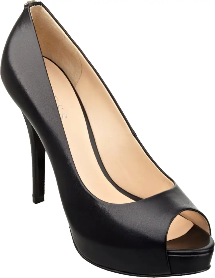 Elegant Black Peep-Toe High Heel Shoe