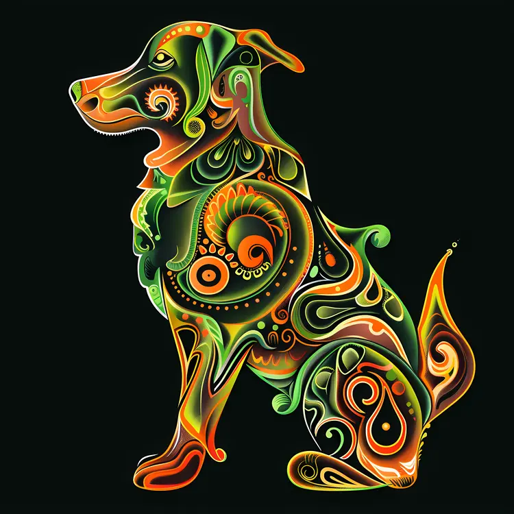 Colorful Dog Illustration