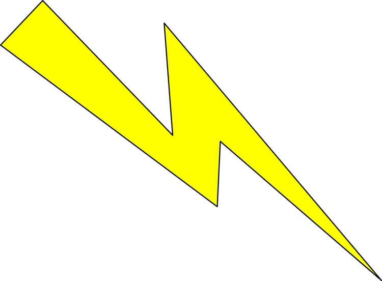 Yellow Lightning Bolt Symbol