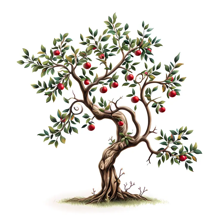 Apple Tree with Red Apples