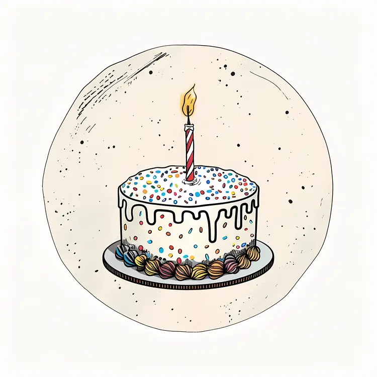 Birthday Cake with One Candle