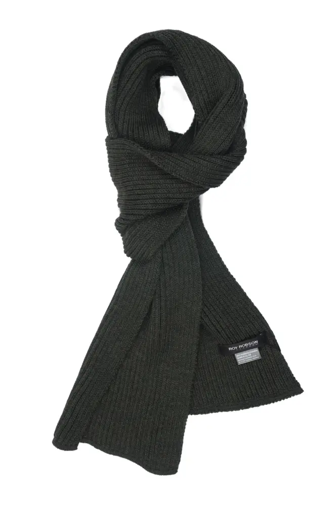 Black Knitted Scarf with Label