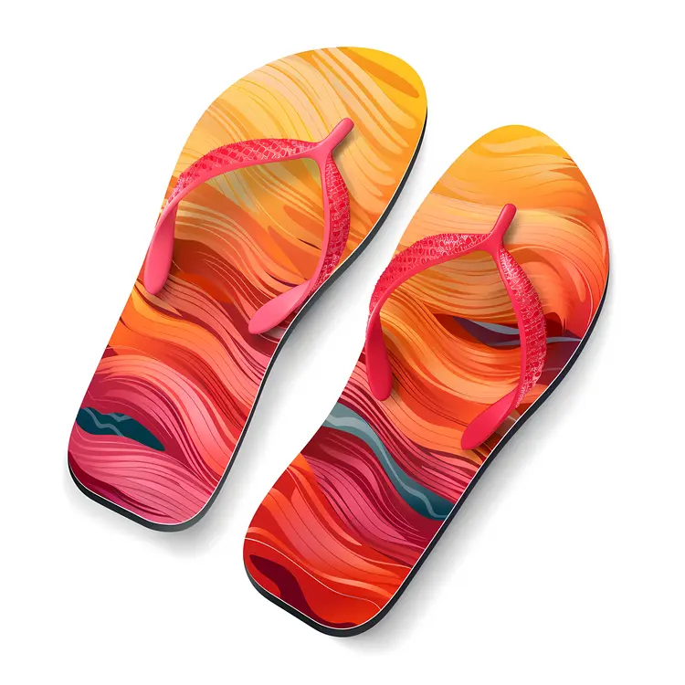 Swirled Pattern Flip Flops