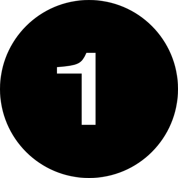Black Circle with Number 1