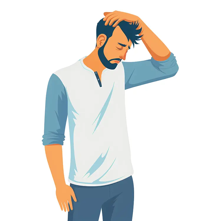 Sad Man in Thoughtful Pose