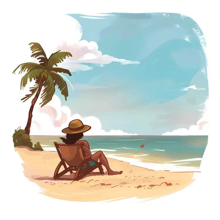 Person Relaxing on Beach Chair
