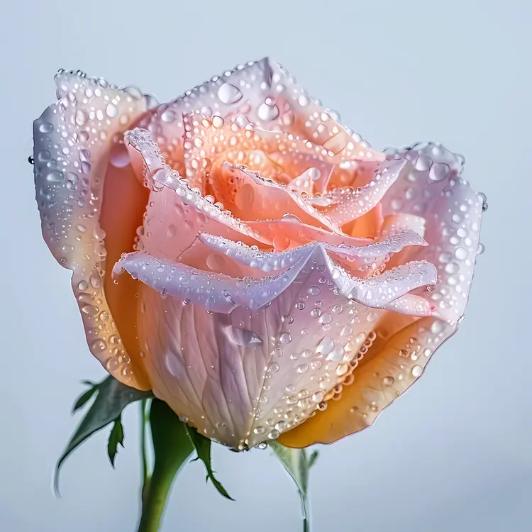 Dew-Covered Pink Rose