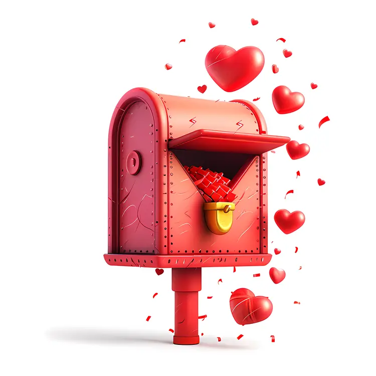 Heart Mailbox with Love Letters