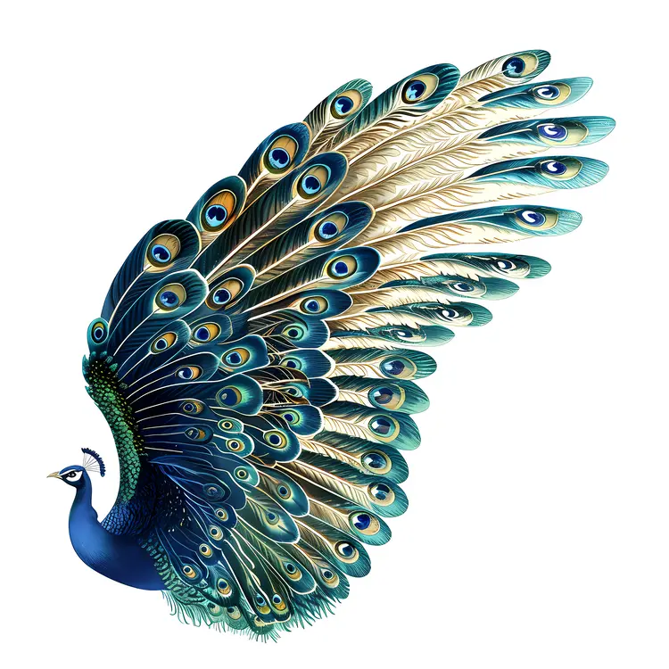 Peacock in Flight