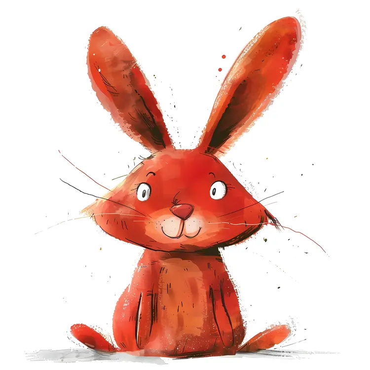 Cute Red Bunny Sitting