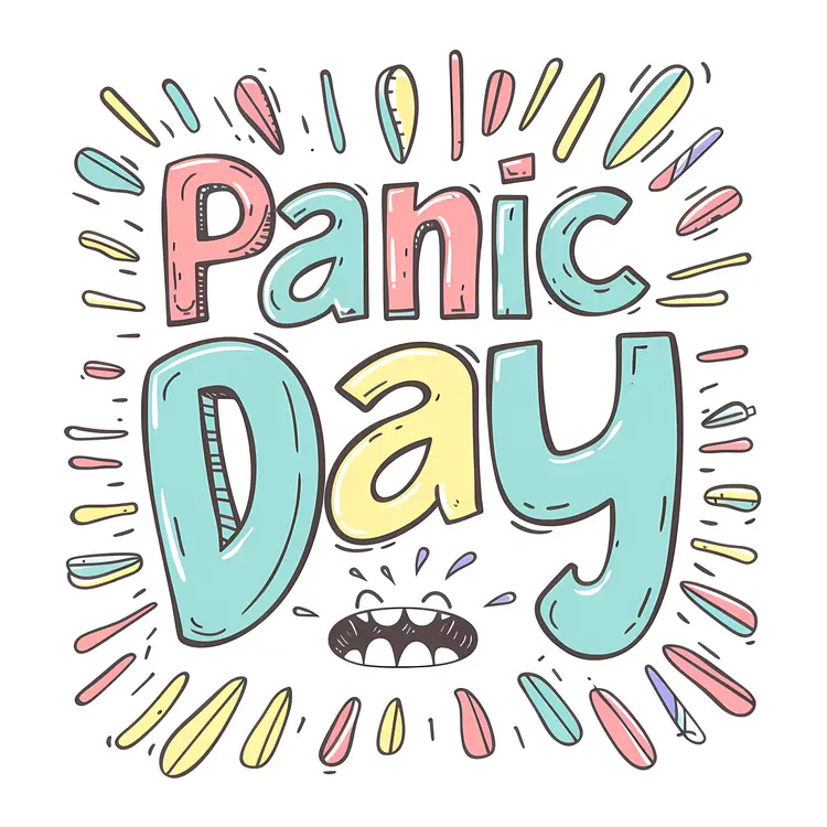 Colorful Panic Day Text Illustration