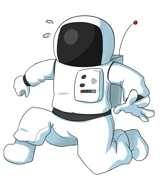 Sweating Astronaut Running