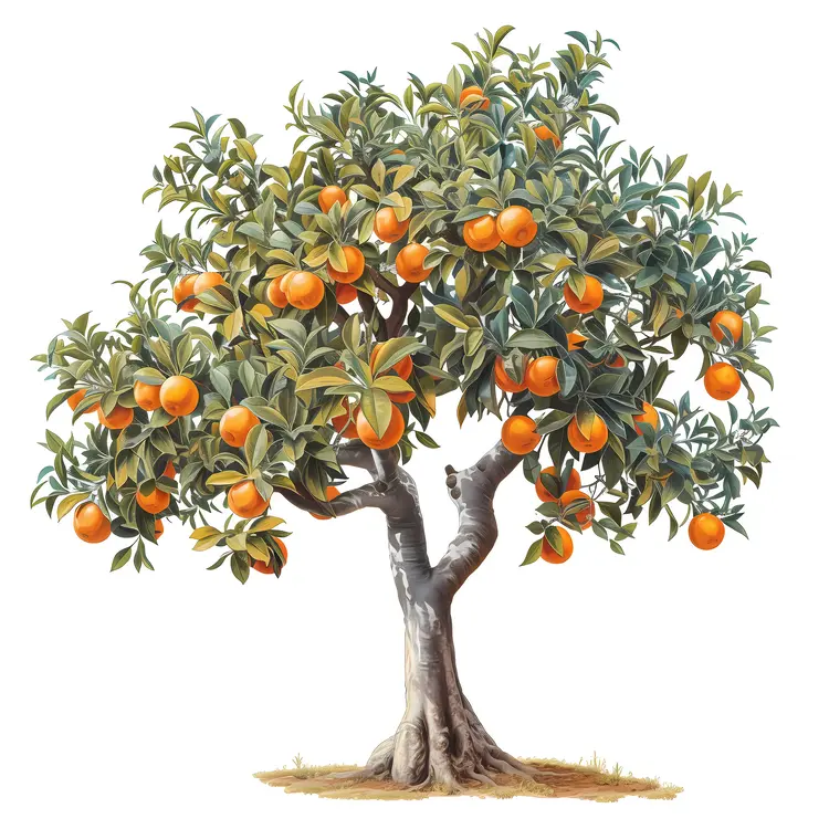 Orange Tree with Abundant Fruits