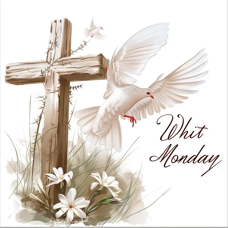 Cross and Dove for Whit Monday
