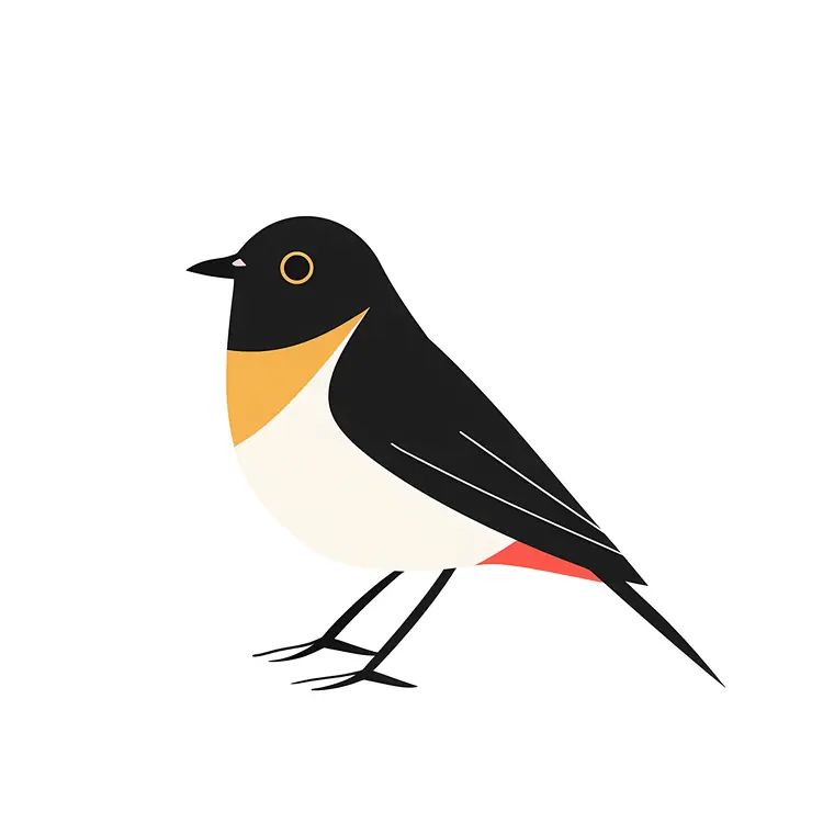 Black and Orange Bird Illustration