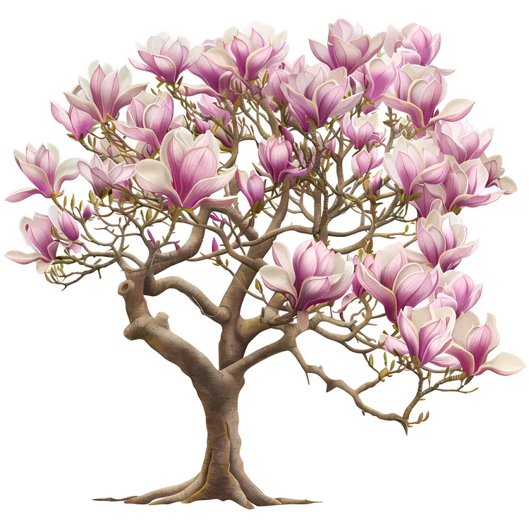 Vibrant Pink Magnolia Tree in Full Bloom