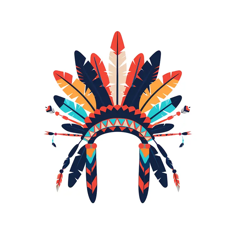 Vibrant Feather Headdress Illustration